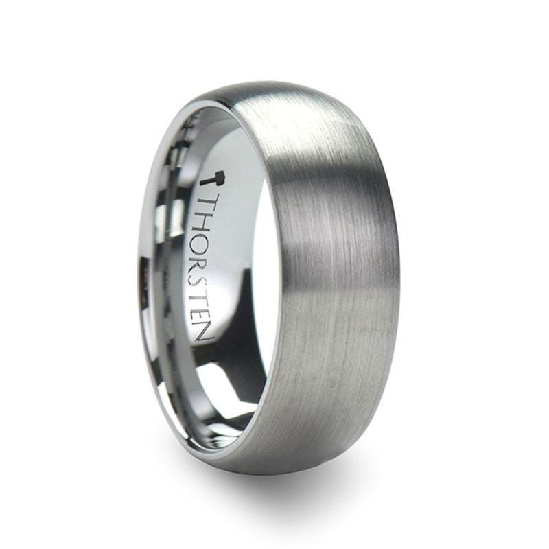 Jewelry by Gail - Thorsten Rings - Perseus Domed with Brushed Finish Tungsten Band