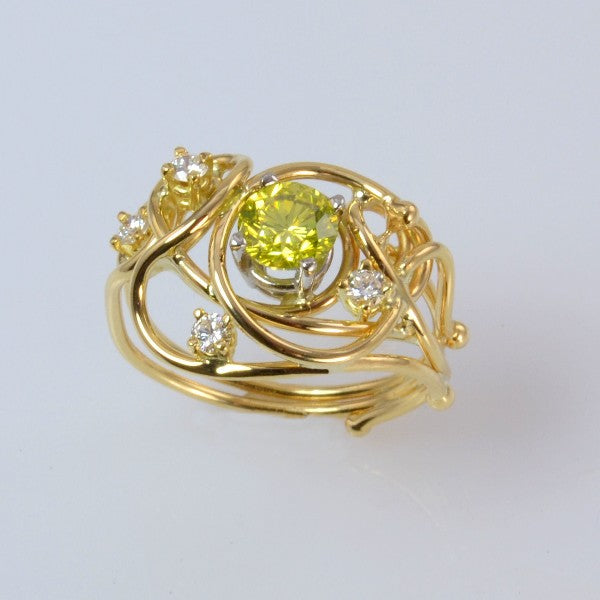 &quot;Sunbeam Queen&quot; Yellow Diamond ring