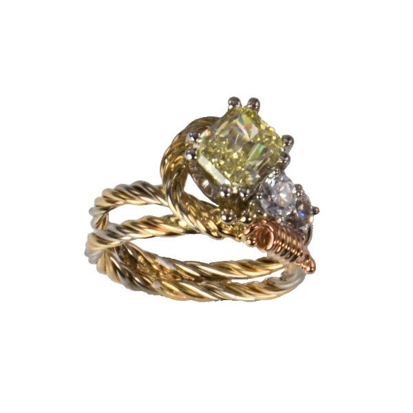 &quot;Sun Flair&quot; Yellow Diamond Ring