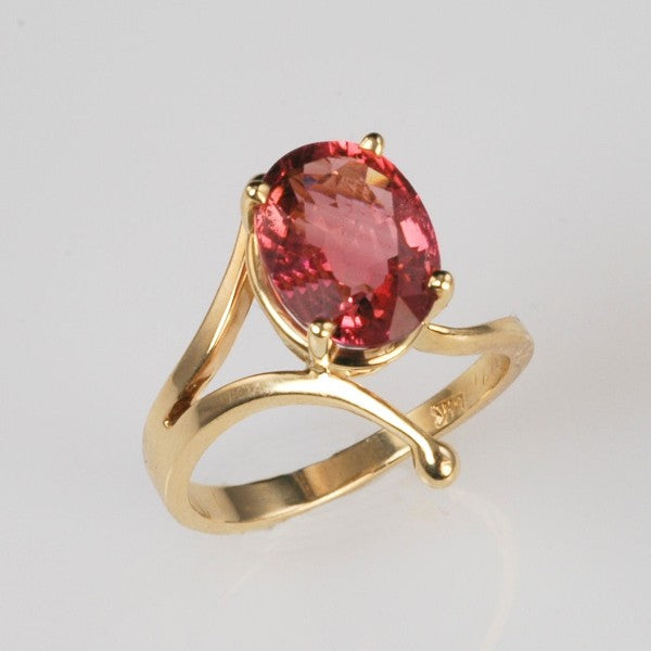 &quot;Mermaid&#39;s Tail&quot; Pink Tourmaline Ring