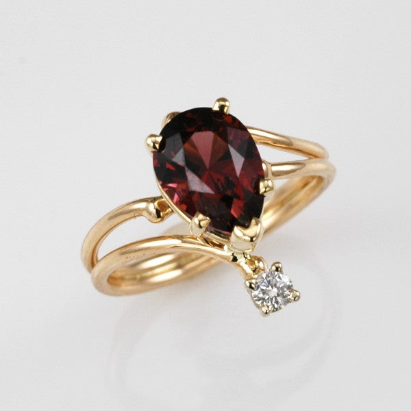&quot;Beacon of Light&quot; Rhodolite Garnet and Diamond Ring