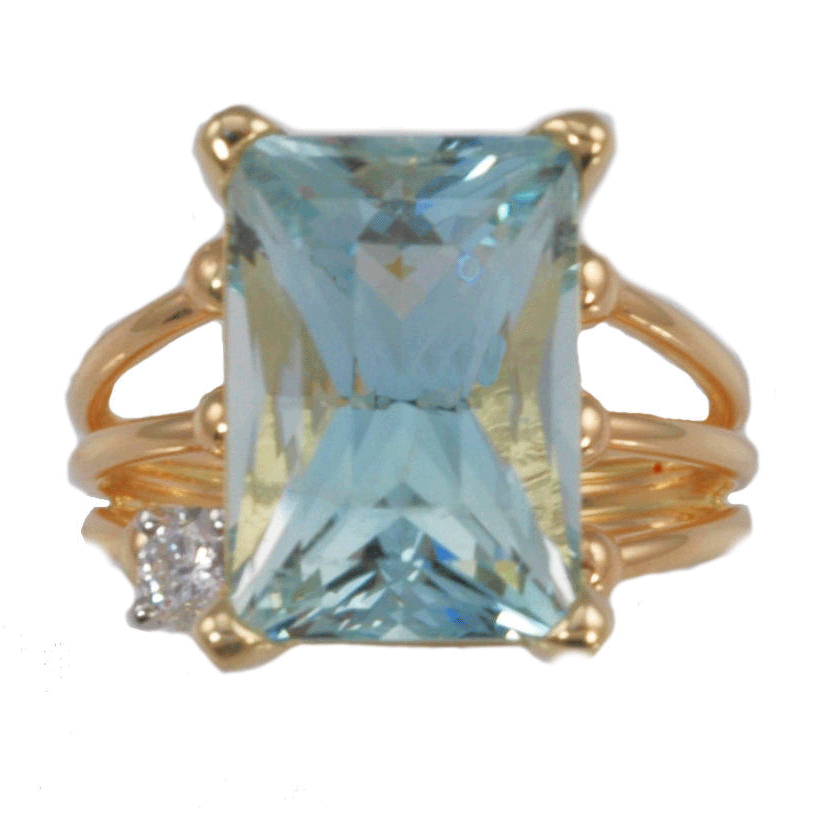 &quot;Butterfly&quot; Aqua and Diamond Ring