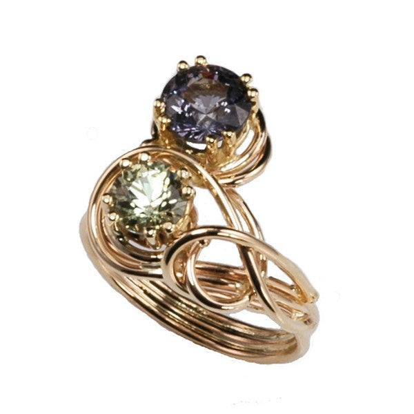 &quot;Duet&quot; Spinel &amp; Chrysoberyl Ring