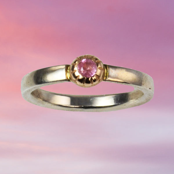 &quot;Pink Sunshine&quot; Sapphire Ring