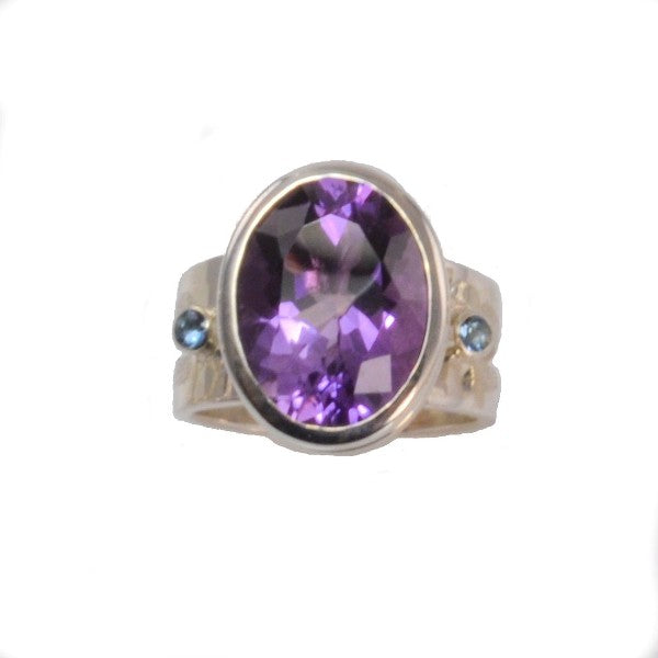 &quot;Triple-stack&quot; Amethyst Ring