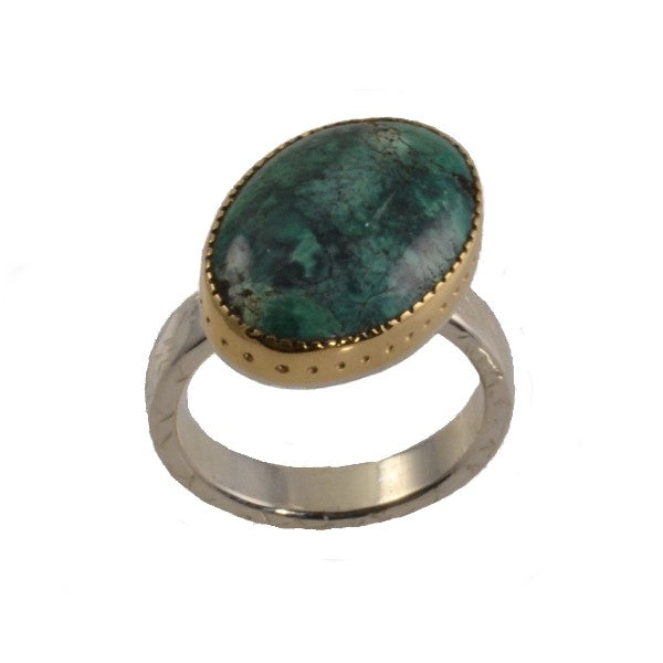 Turquoise Textured Shank Ring