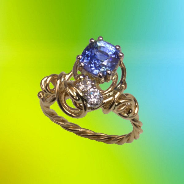 &quot;Sea &amp; Stars&quot; Sapphire Ring