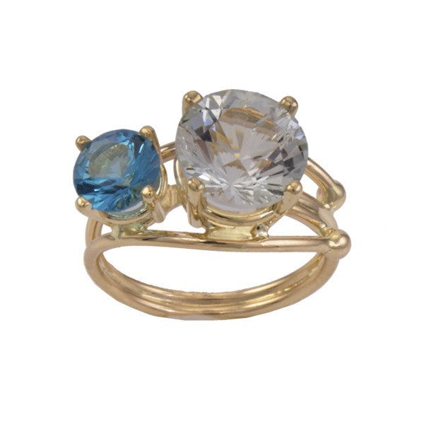 &quot;Clouds and Sky&quot; Topaz Ring