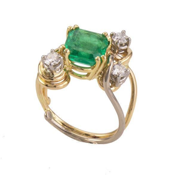 Emerald &amp; Diamond JBG Seaweed Swirl Ring