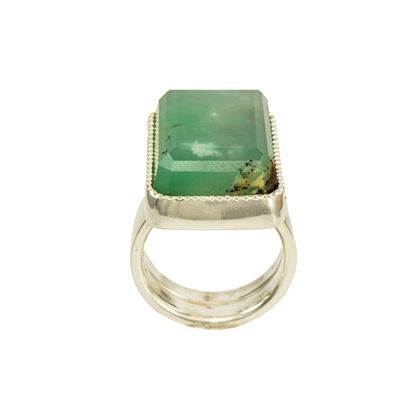 &quot;Sea, Sky and Clouds&quot; Chrysoprase Ring