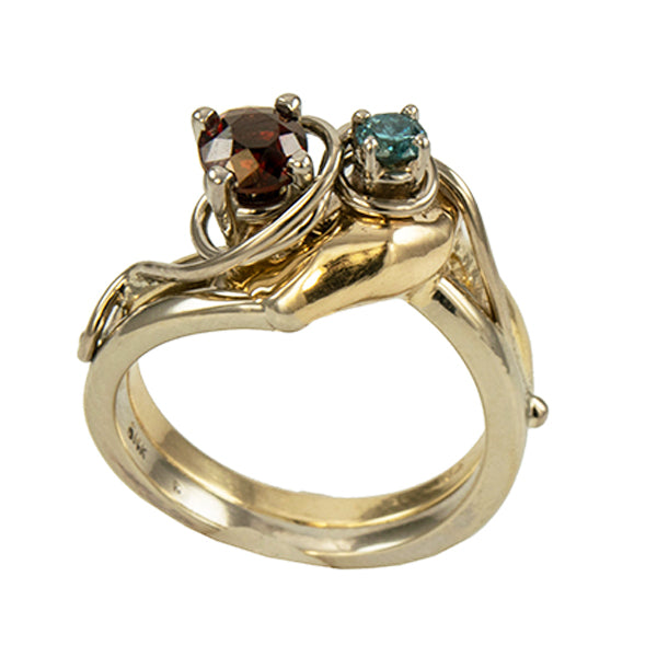 Ruby &amp; Blue Diamond JBG Seaweed &amp; Fusion Ring