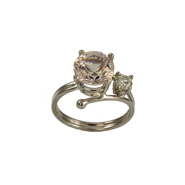 &quot;Spectacle&quot; Morganite and Diamond Ring