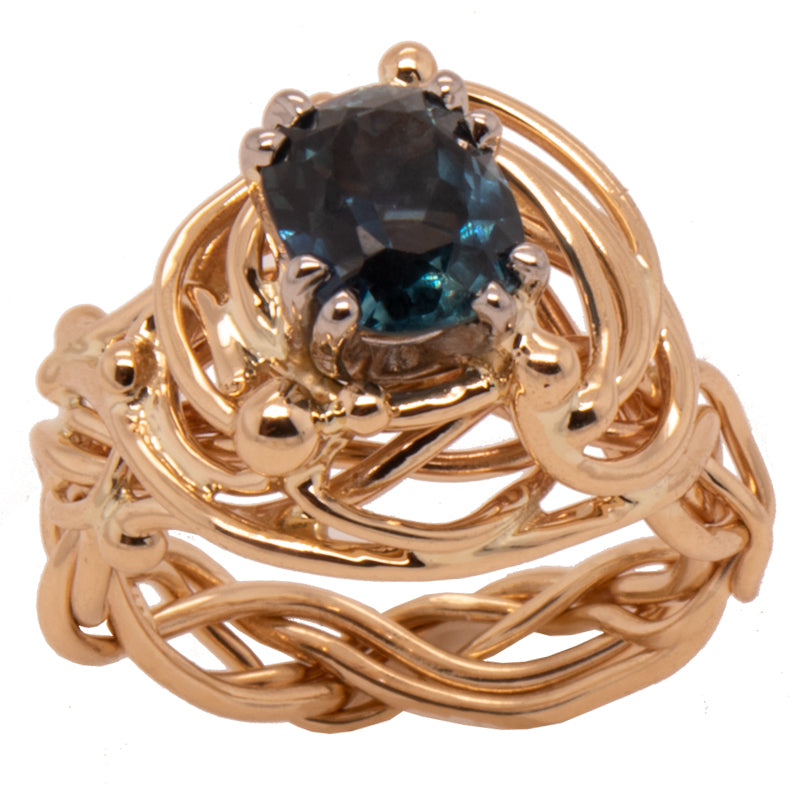 Madagascar Sapphire JBG Woven Ring