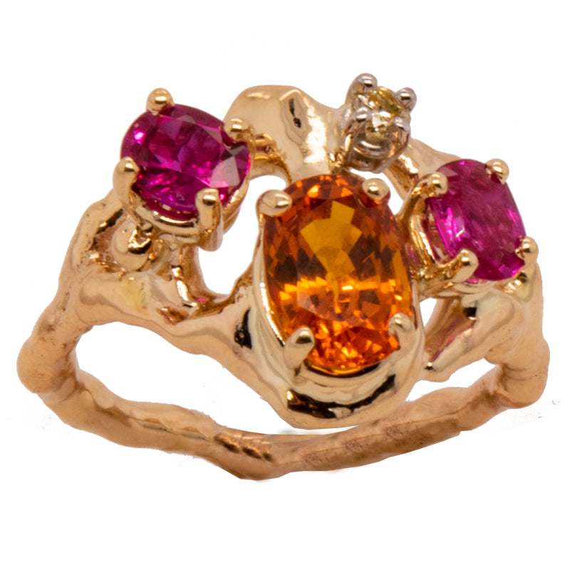 Sapphire, Ruby, &amp; Fancy Color Diamond Torch Fusion Ring