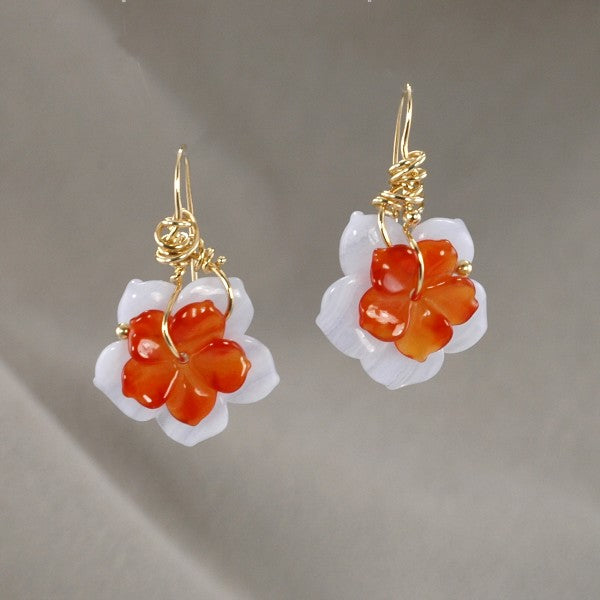 &quot;Flowers on the Vine&quot; Agate Earrings