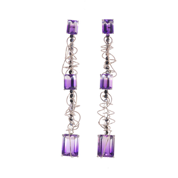 &quot;Staircase to Royalty&quot; Amethyst Earrings