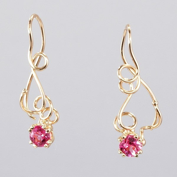 &quot;Pink Darling Loop-de-loop&quot; Pink Sapphire Earrings