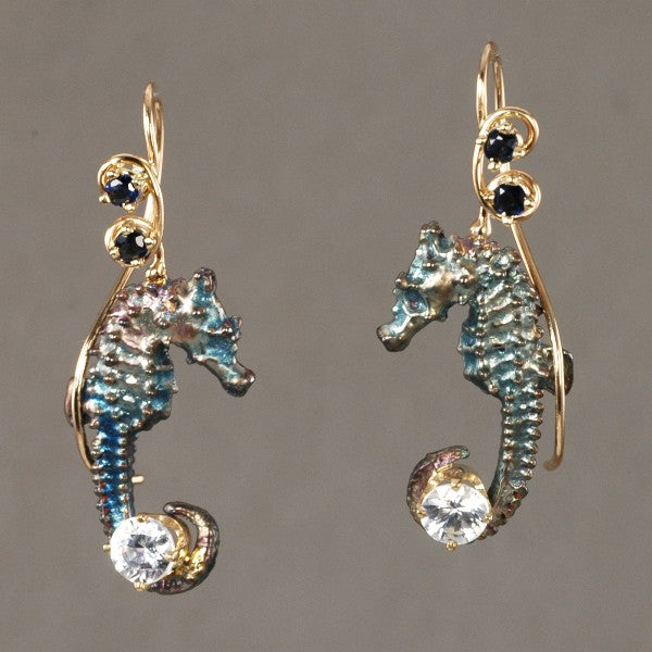 &quot;Royal Tropical&quot; Seahorse Earrings