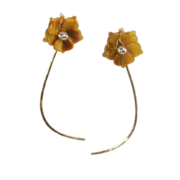 &quot;Tiger Eye Floral Slips™&quot; Earrings