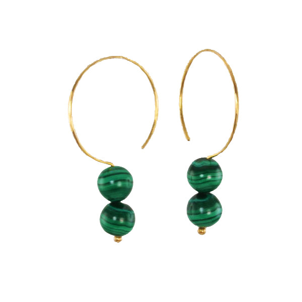 Malachite Saturn Hoop Earrings