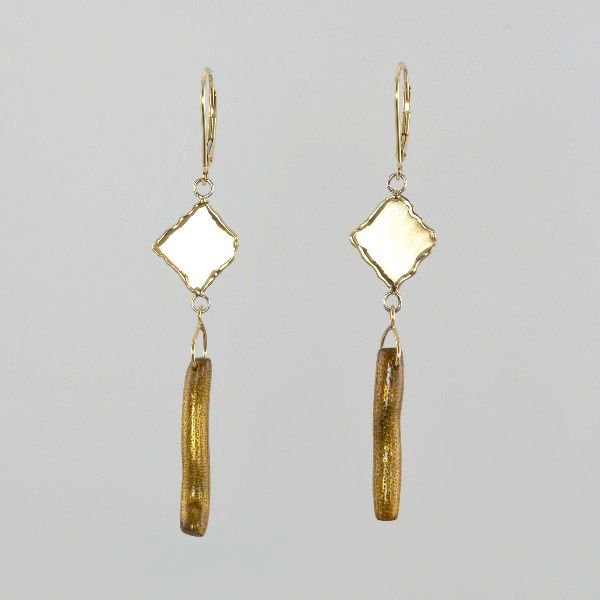 &quot;Neptune&#39;s Gold&quot; Coral Earrings