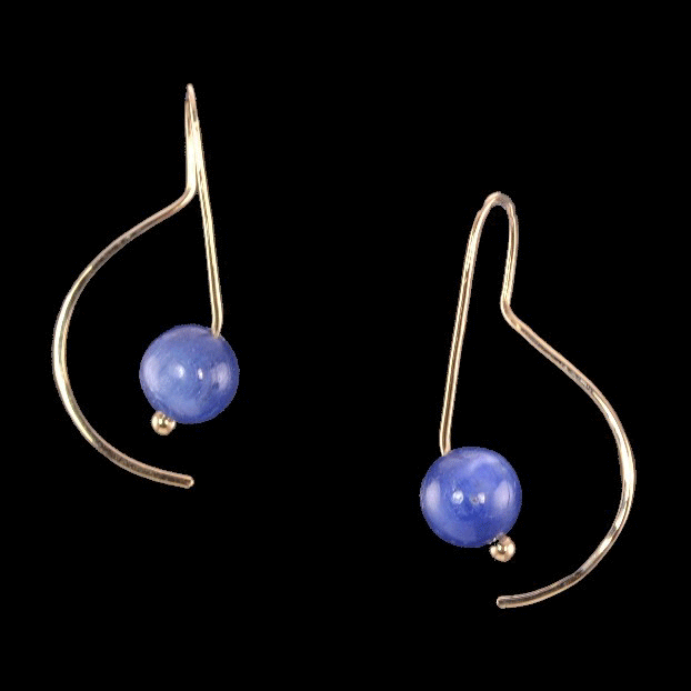 &quot;Grace&quot; Kyanite Yellow Gold Earrings