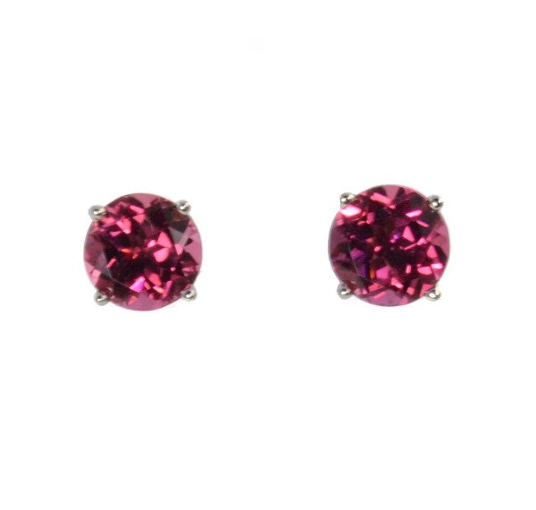 Pink Tourmaline Stud Earrings