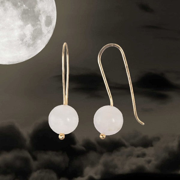 &quot;Moonbeams&quot; 14ky White Moonstone Earrings