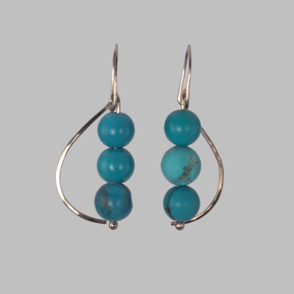 &quot;Turquoise Abacus Grace&quot; 14kw Earrings