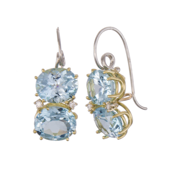 &quot;Sweet Double Fantasy&quot; Topaz and Diamond Earrings