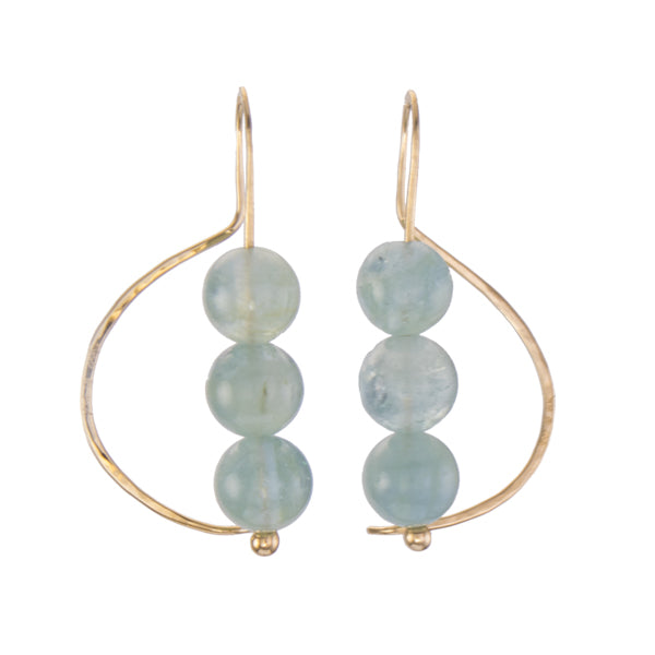 Aquamarine Clasping French Wire Earrings
