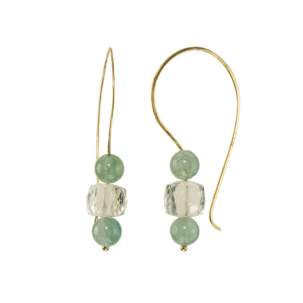 &quot;Icy Crystals&quot; Aquamarine and Rock Crystal Earrings