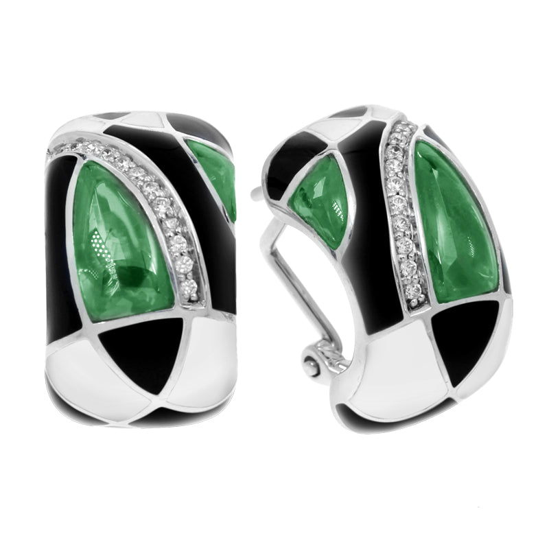 Belle Etoile Synthetic Emerald Tango Earrings