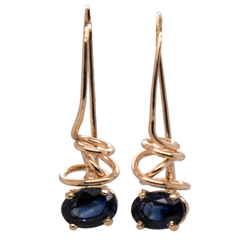 Sapphire Seaweed Earrings