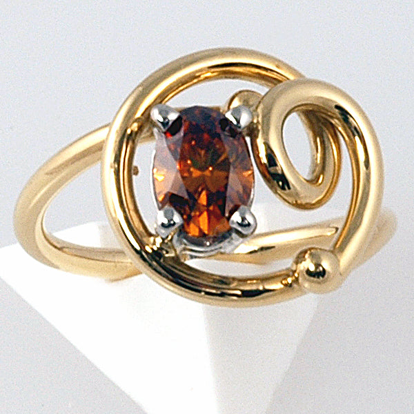 &quot;Autumn Leaf&quot; Orange Diamond Ring