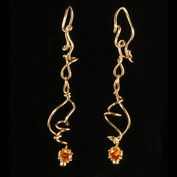 &quot;Marigold&quot; Orange Diamond Earrings