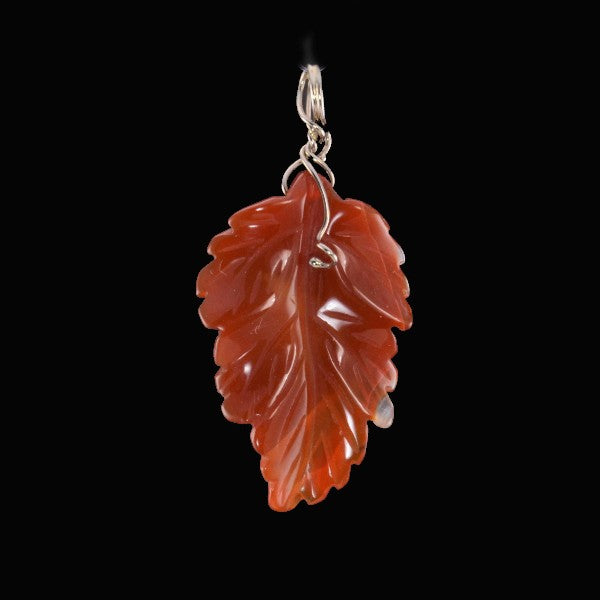 &quot;Tendril Vine&quot; Carnelian Leaf Pendant