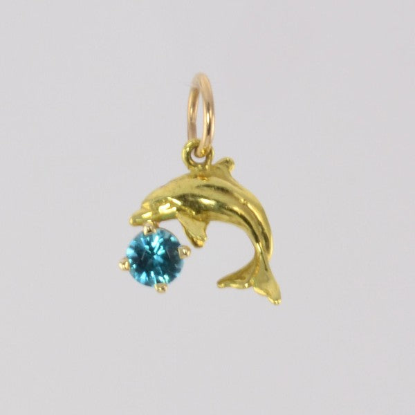 &quot;Blue Star&quot; Jumping Dolphin Pendant