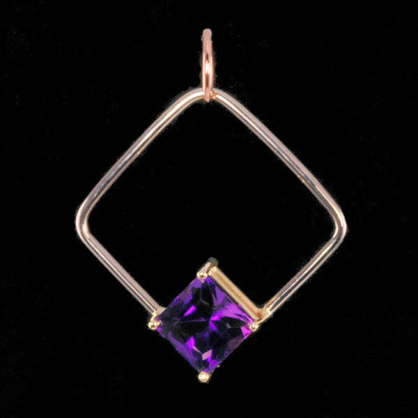 Floating On-Point Amethyst Pendant