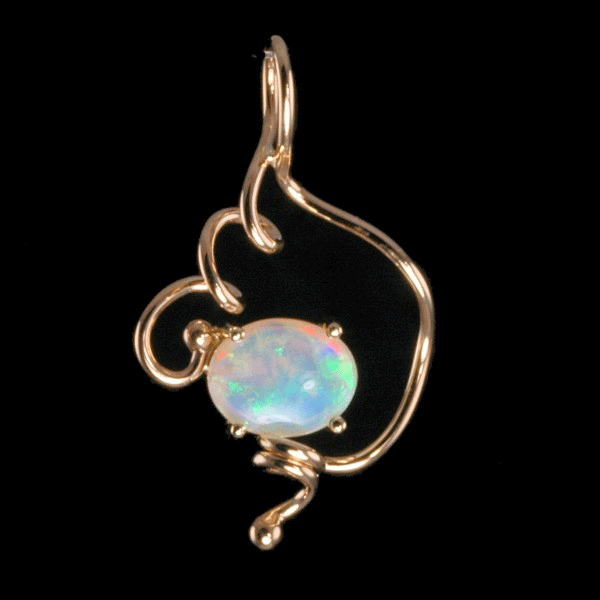 Crystal Opal Vine Curl Pendant