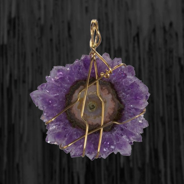 &quot;Crystal Fleur&quot; Amethyst Stalactite Pendant