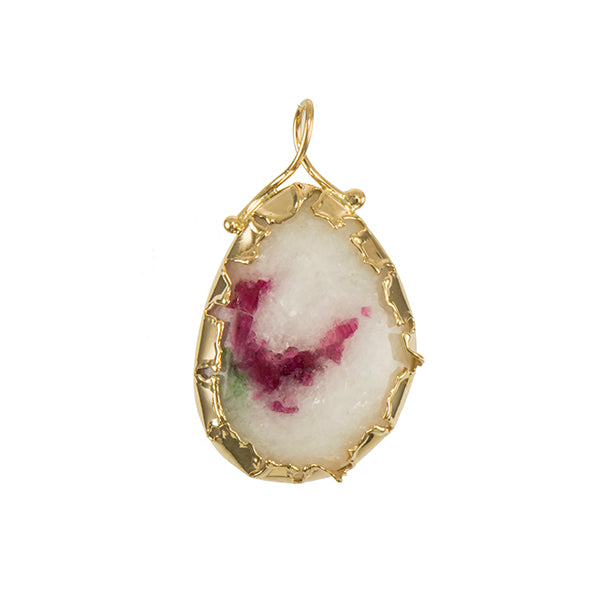 Marble, Spinel and Paragasite JBG Torn Bezel Pendant