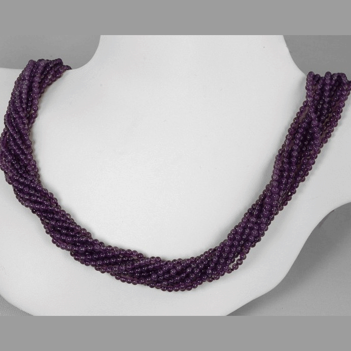 Deluxe Amethyst Bead Multi-strand Necklace