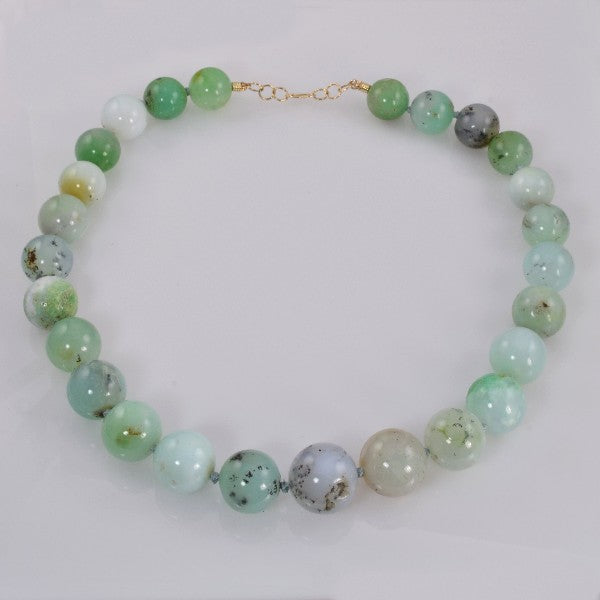 &quot;Clouds of Green&quot; Chrysoprase Necklace