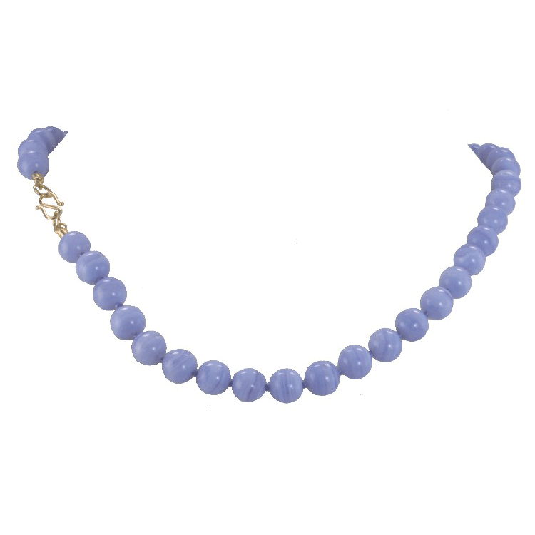 &quot;Blue-Ringed Spheres&quot; Blue Lace Agate Necklace