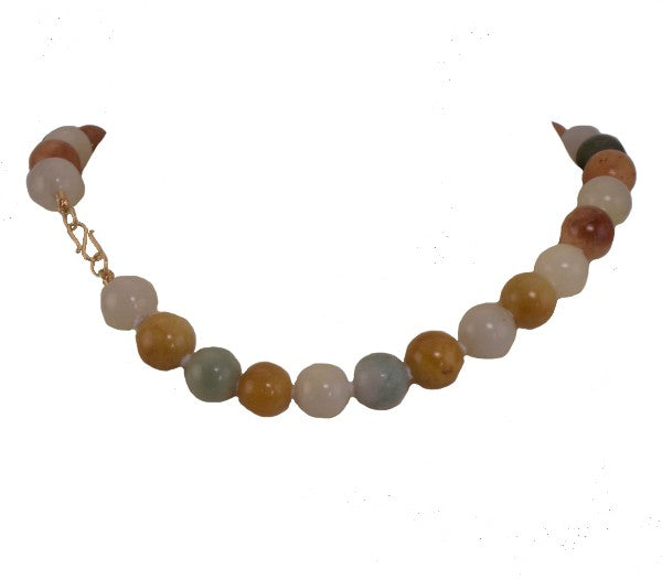 Multi-Color Jade Bead Necklace
