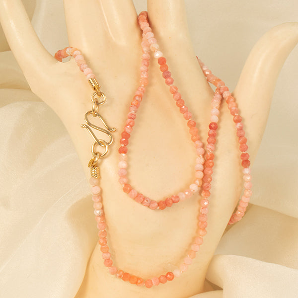 Pink Opal Micro Bead Necklace