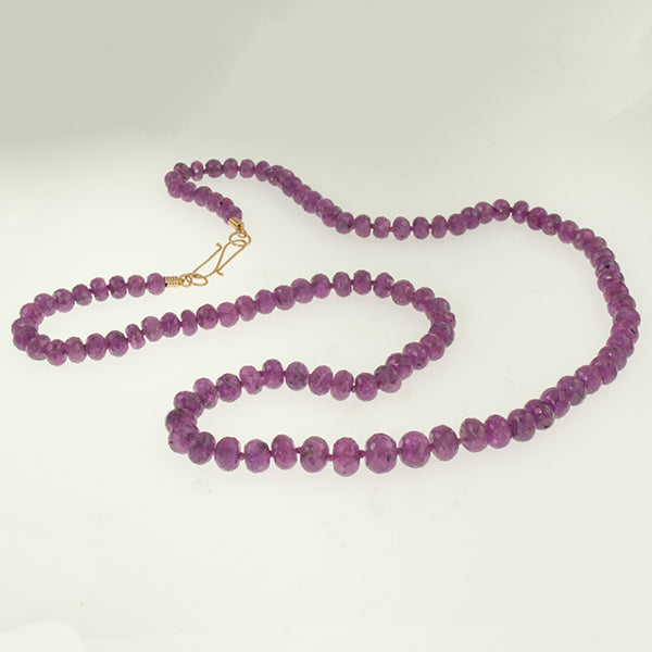 Pink/Purple Sapphire Bead Necklace