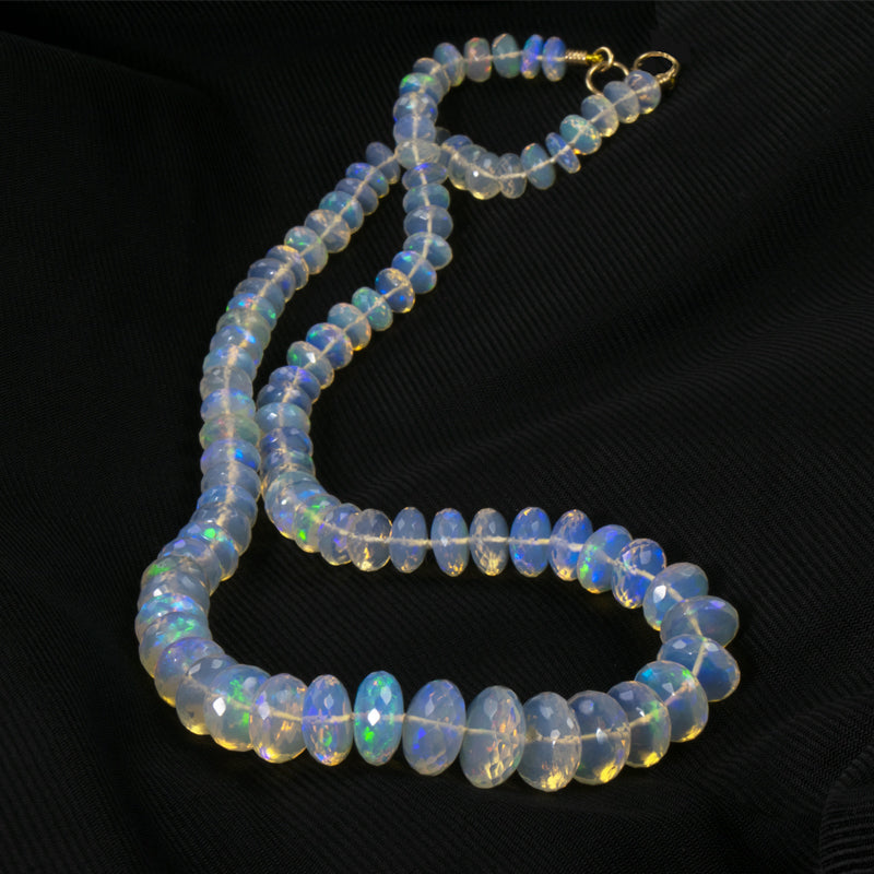 Ethiopian Opal graduated faceted bead Necklace