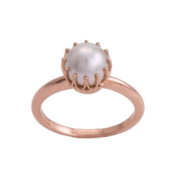 Akoya Pearl Rose Gold Solitaire Ring